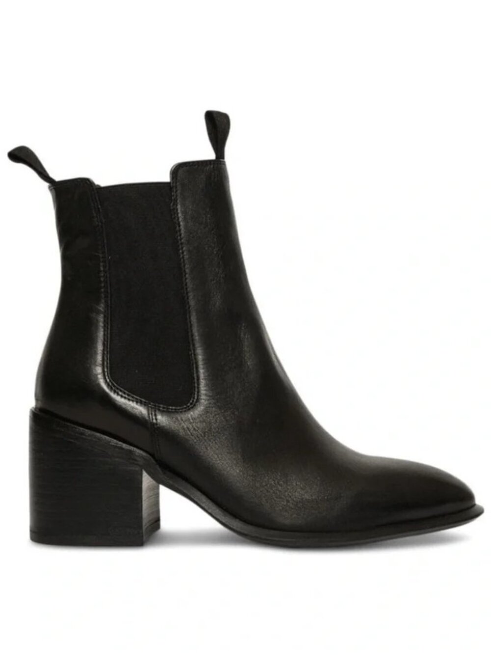 Tony Bianco Hampton Black Calais Leather Ankle Stacked Heel Boots 8.5